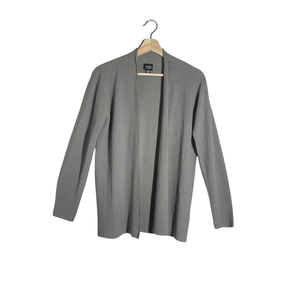 Eileen Fisher Cardigan XS‎ Knit Long Sleeve Open Front Textured